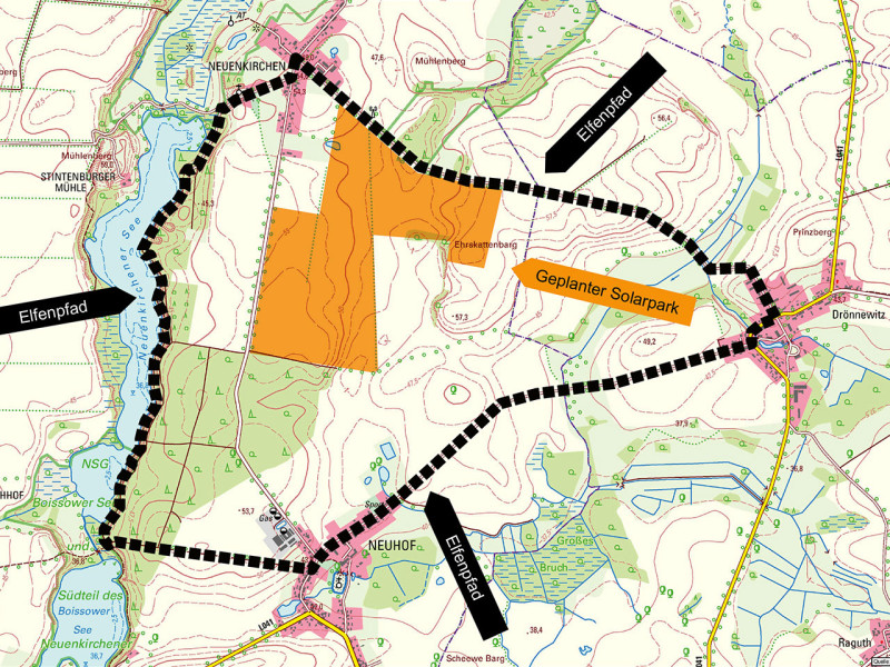 Elfenpfad. Karte © GeoBasis-DE/M-V 2023, was-nun-neuenkirchen.de