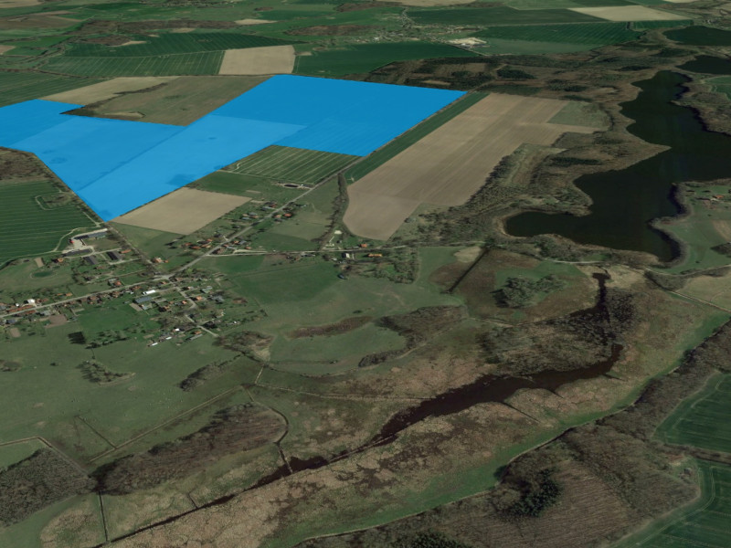 Solarpark Neuenkirchen mit Neuenkirchen und Neuenkirchener See. Karte © Google Earth